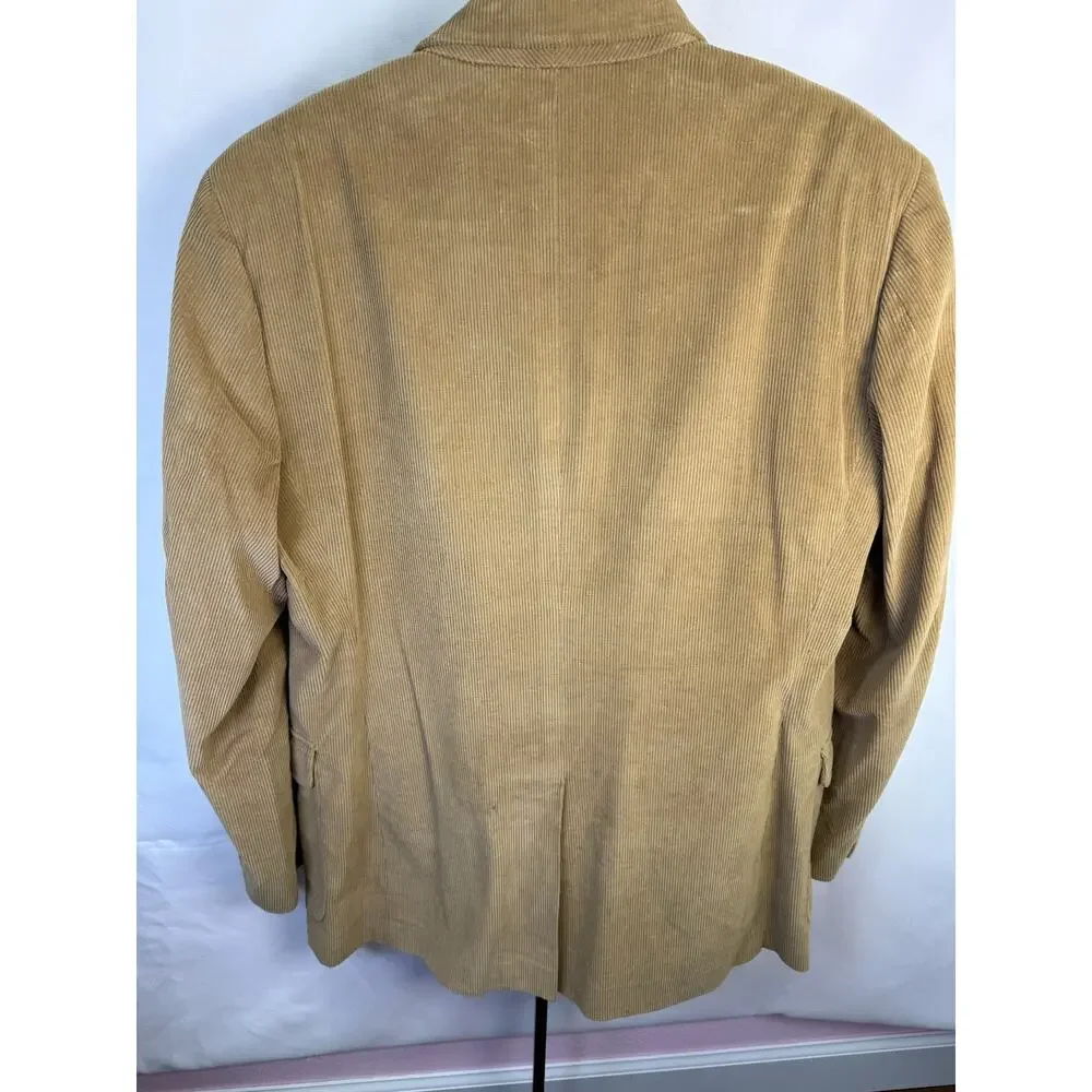 Vintage Corduroy Sport Coat Blazer Cotton Lined Classic Menswear 44L